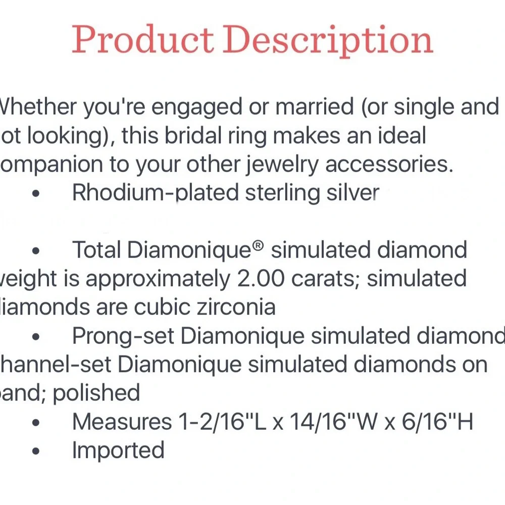 DIAMONIQUE ENGAGEMENT RING - Picture 4 of 5